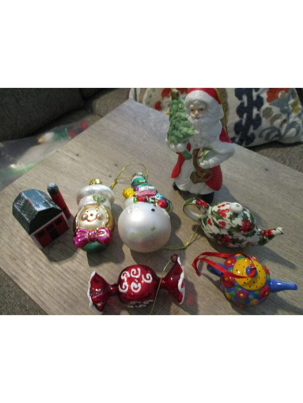 Vintage Blown Glass and Whimsical Holiday Tree Ornament Lot 8pc